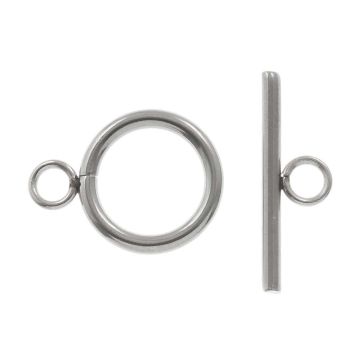 Stainless Steel Kapittelsluiting (23 x 18 x 2.5 mm) Antiek Zilver (5 Stuks)