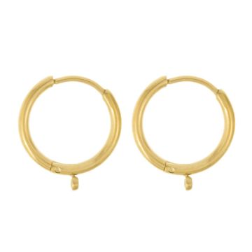 Stainless Steel Huggie Oorringen (15 x 13 mm) Goud (4 Stuks)