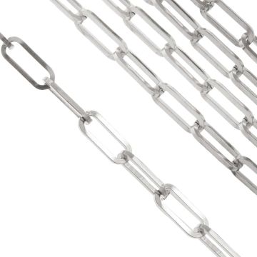 Stainless Steel Schakelketting (18 x 7 x 1 mm) Antiek Zilver (2 Meter)