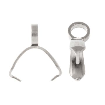 Stainless Steel Bail Hanger Klem (9 x 6 x 2.5 mm) Antiek Zilver (10 Stuks)