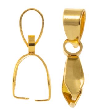 Stainless Steel Bail Hanger Klem (17 x 6 x 3.5 mm) Goud (10 Stuks)