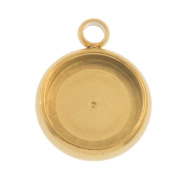 Stainless Steel Bedel Setting (8 mm) Goud (5 Stuks)