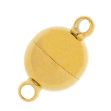 Stainless Steel Magneetsluiting Bol (19 x 12 mm) Goud (1 Stuk)