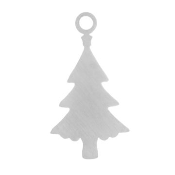 Stainless Steel Bedel Kerstboom (18 x 10 x 1 mm) Antiek Zilver (5 Stuks)