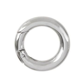 Stainless Steel Karabijnhaak Rond (15 x 3 mm) Antiek Zilver (1 Stuk)