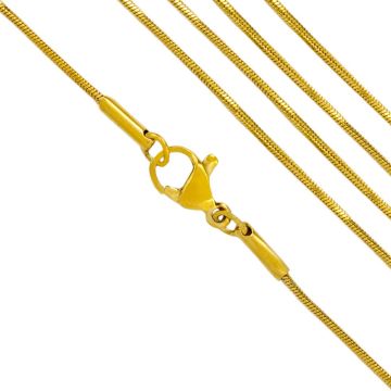 Stainless Steel Halsketting met Visgraat Schakels (0,9 mm / 45 cm) 18K Gold Plated (1 stuk)
