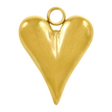 Stainless Steel Bedel Hart (15 x 12 x 3.5 mm) Goud (2 Stuks)