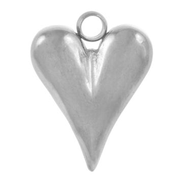 Stainless Steel Bedel Hart (15 x 12 x 3.5 mm) Antiek Zilver (2 Stuks)