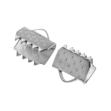 Stainless Steel Lintklem (6 x 7 mm) Antiek Zilver (20 Stuks)