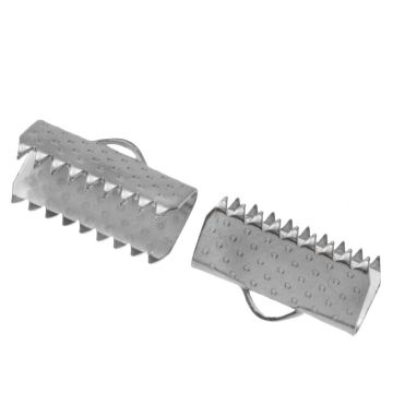 Stainless Steel Lintklem (7.5 x 13 mm) Antiek Zilver (20 Stuks)