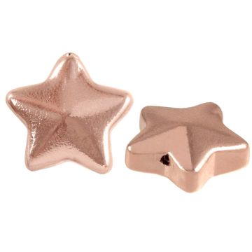 Glaskralen Electroplated Ster (13 x 13.5 x 5.5 mm) Light Rose-Gold (5 Stuks)