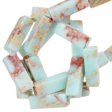 Imperial Jaspis Kralen Rechthoek (14 x 4 x 4 mm) Misty Aqua (28 Stuks)