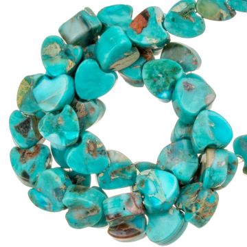 Imperial Jaspis Kralen Hartjes (6 x 6 x 3 mm) Blue Turquoise (70 Stuks)