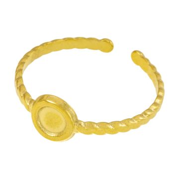 Stainless Steel Ring Cabochon Setting (4 mm) 18K Gold Ion Plated (1 Stuk)