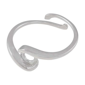Sterling Zilver Ring Cabochon Setting (4 mm) Zilver (1 Stuk)