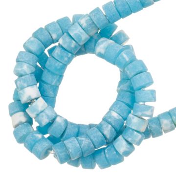 Imperial Jaspis Frosted Kralen Heishi Disc (4 x 2 mm) Sky Blue (156 Stuks)