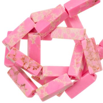 Imperial Jaspis Kralen Rechthoek (14 x 4 x 4 mm) Flamingo Pink (28 Stuks)
