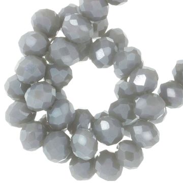 Electroplated Facetkralen Rondelle (4 x 3 mm) Cool Grey (110 Stuks)