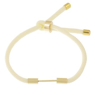 DIY Armband - Gevlochten Nylon Koord Verstelbaar (23 cm) Creamy White (1 stuk)