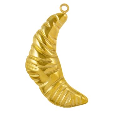 Stainless Steel Bedel Croissant (30 x 16.5 x 3 mm) Goud (2 Stuks)