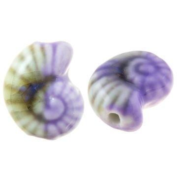 Keramiek Kralen Schelp Slak (21 x 9 mm) Lilac Breeze (3 Stuks)