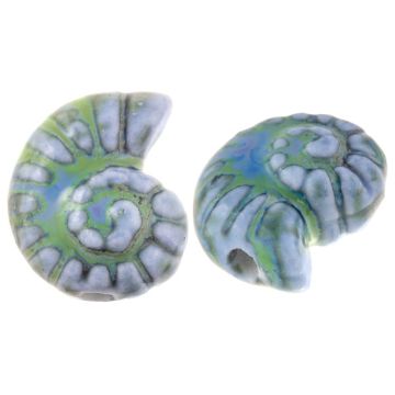 Keramiek Kralen Schelp Slak (17 x 21 x 10 mm) Cornflower Blue (3 Stuks)