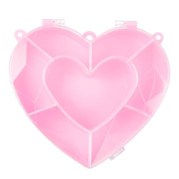 Opbergdoos Hart 7 vakjes (14 x 13 x 3.1 cm) Pink
