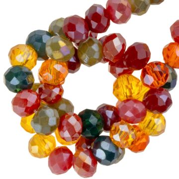 Electroplated Facetkralen Rondelle (3.5 x 3 mm) Autumn Glow AB (130 Stuks)