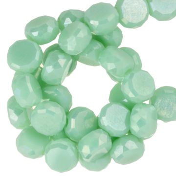 Electroplated Facetkralen Disc (6 x 3 mm) Mint Green AB (95 Stuks)