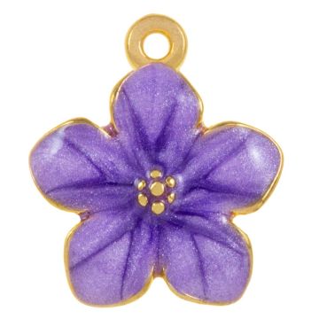 Bedel Enamel Bloem (17 x 14 x 2.5 mm) Amethyst Purple (3 Stuks)