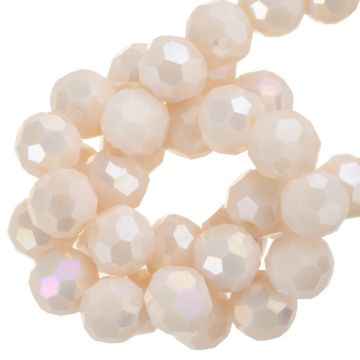 Electroplated Facetkralen Opaque Rond (6 mm) Pastel Salmon AB (90 Stuks)