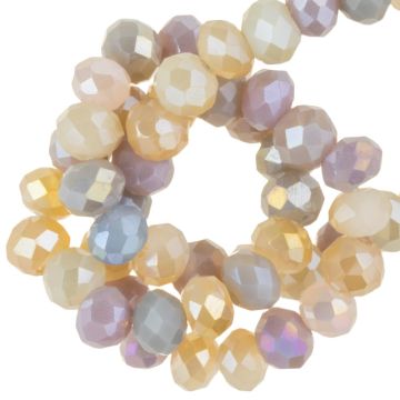 Electroplated Facetkralen Rondelle (3.5 x 3 mm) Vanilla Sky AB (130 Stuks)