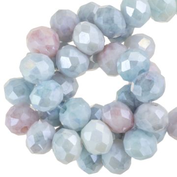 Electroplated Facetkralen Rondelle (6 x 5 mm) Berry Sky AB (80 Stuks)