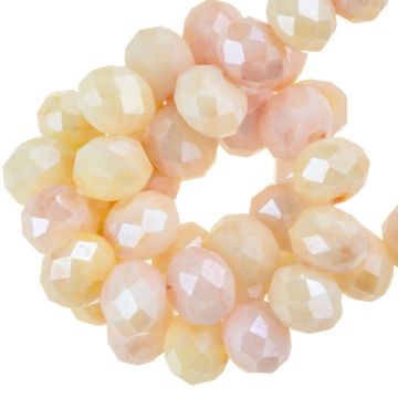 Electroplated Facetkralen Rondelle (6 x 5 mm) Peach Blossom AB (80 Stuks)