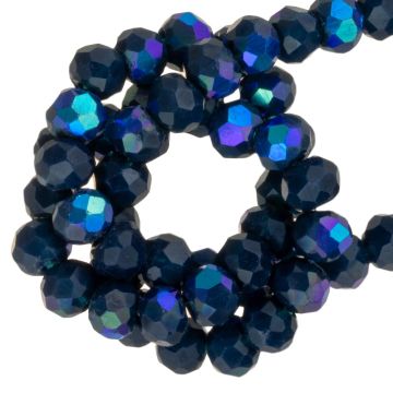 Electroplated Facetkralen Rondelle (3 x 2.5 mm) Midnight Aurora AB (140 Stuks)