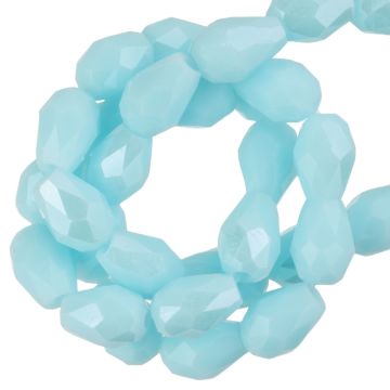 Electroplated Facetkralen Opaque Druppel (6 x 4 mm) Aqua Breeze AB (65 Stuks)