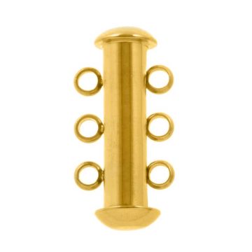 Stainless Steel Multi-Ketting Schuifsluiting (3 Oogjes) 20 x 10 mm (Goud) 1 Stuk