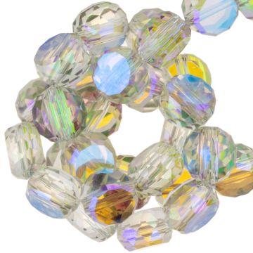 Electroplated Facetkralen Disc (8 x 5 mm) Rainbow Crystal (15 Stuks)