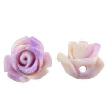 Synthetisch Koraal Kralen Roos (10 x 10.5 x 8 mm) Misty Lavender (5 Stuks)