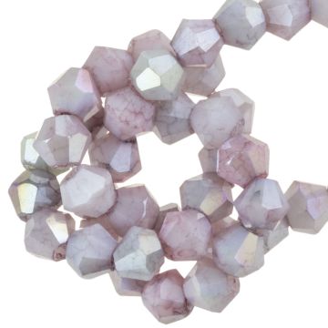 Electroplated Facetkralen Opaque Bicone (4 mm) Lavender Mist AB (80 Stuks)