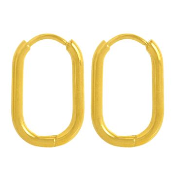 Stainless Steel Oorringen (19 x 12 x 2 mm) Goud (2 Stuks)