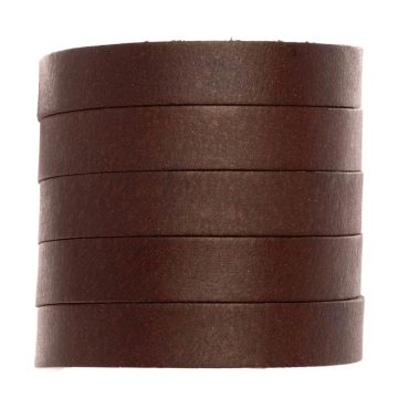 DQ Leer Plat (10 x 2 mm) Natural Red Dark Brown (1 Meter)