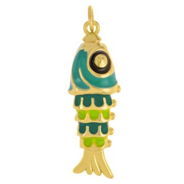 Hanger Enamel Vis (30 x 10 x 7 mm) Teal (1 Stuk)