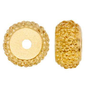 Resin Kralen Rondell Rhinestone Look (12 x 7 mm) Indian Yellow (10 stuks)