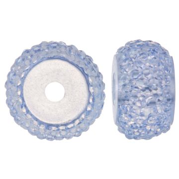Resin Kralen Rondell Rhinestone Look (12 x 7 mm) Lavender Blue (10 stuks)