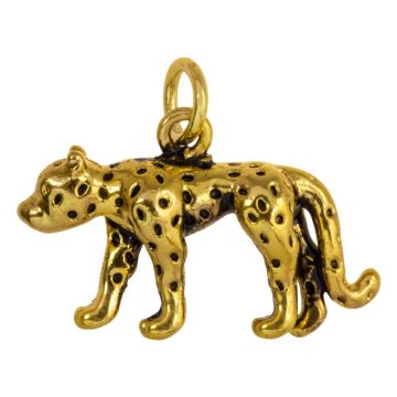 Bedel Enamel Luipaard (14 x 20 x 5.5 mm) 18K Gold Plated (1 Stuk)