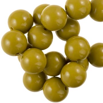 Acryl Kralen (16 mm) Juicy Olive (25 Stuks)