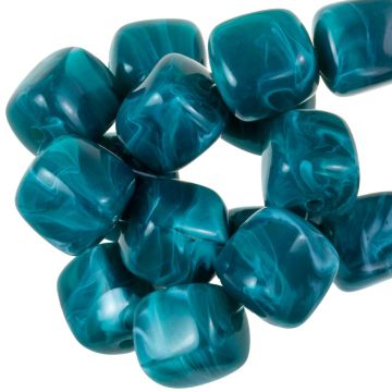 Acryl Kralen Opaque Two Tone (17 x 15.5 x 15.5 mm) Teal (10 stuks)