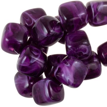 Acryl Kralen Opaque Two Tone (17 x 15.5 x 15.5 mm) Amethyst (10 stuks)