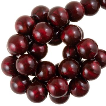Acryl Kralen Tijgeroog Look (13 mm) Dark Red (25 stuks)